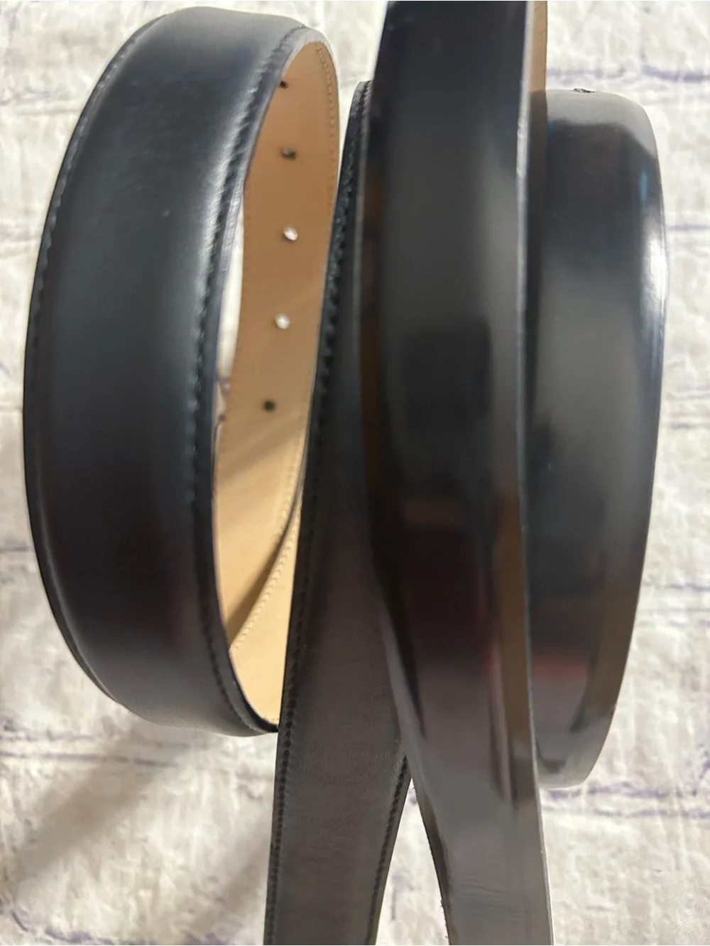TALBOTS BLACK LEATHER ITALY & USA MADE CLASSIC CHIC BELTS SIZE MEDIUM